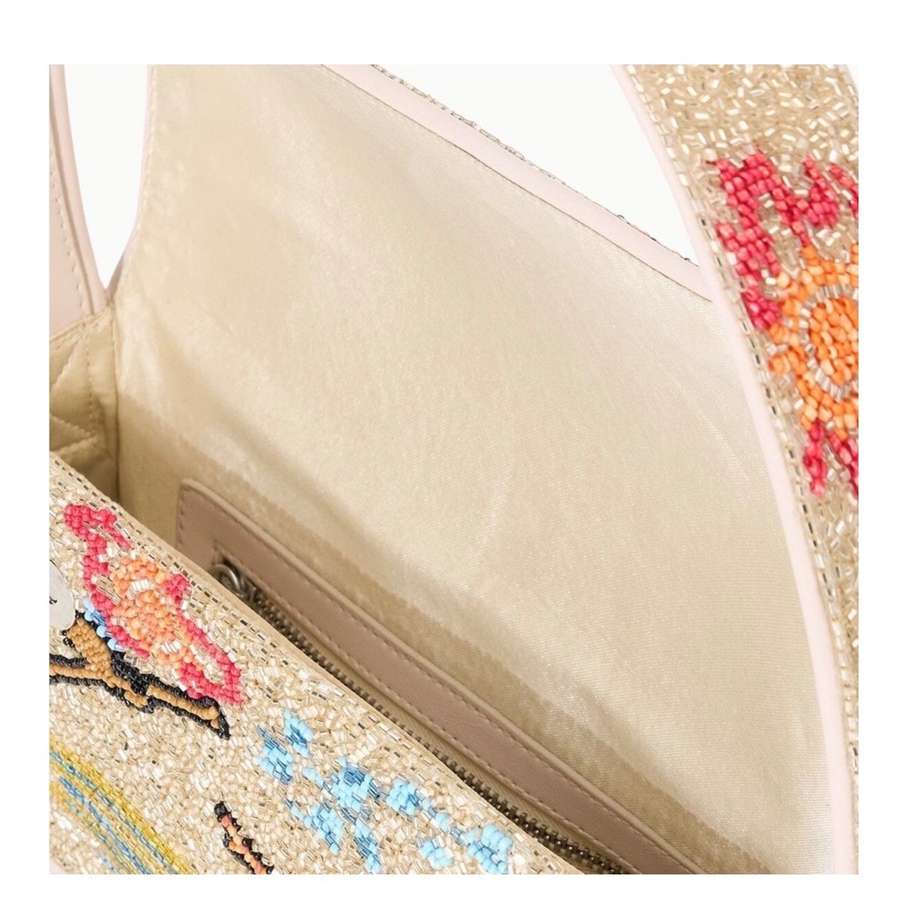 STAUD Tommy Beaded Shoulder Bag Divers Cream Multi New with Tags - Picture 5 of 7